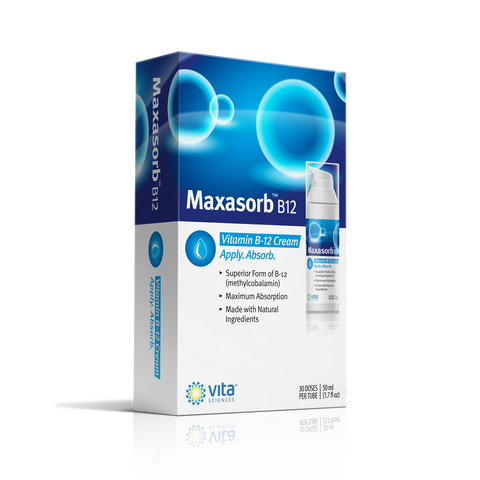 Maxasorb B12 Cream Topical Vitamin B12 for Energy & Focus Vita Sciences Maxasorb B12 Cream Topical Vitamin B12 for Energy & Focus Vita Sciences